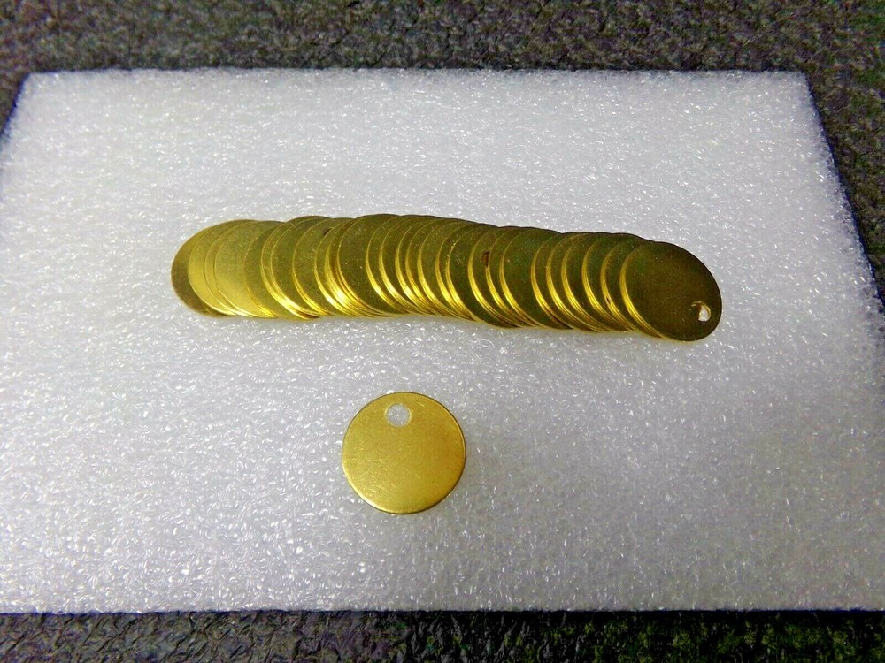 30 1" BRASS STAMPING TAGS WITH HOLE (DC)
