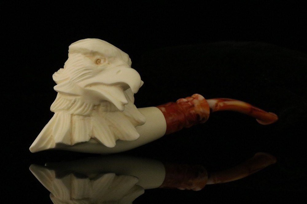 srv - Eagle Block Meerschaum Pipe with fitted case M3363