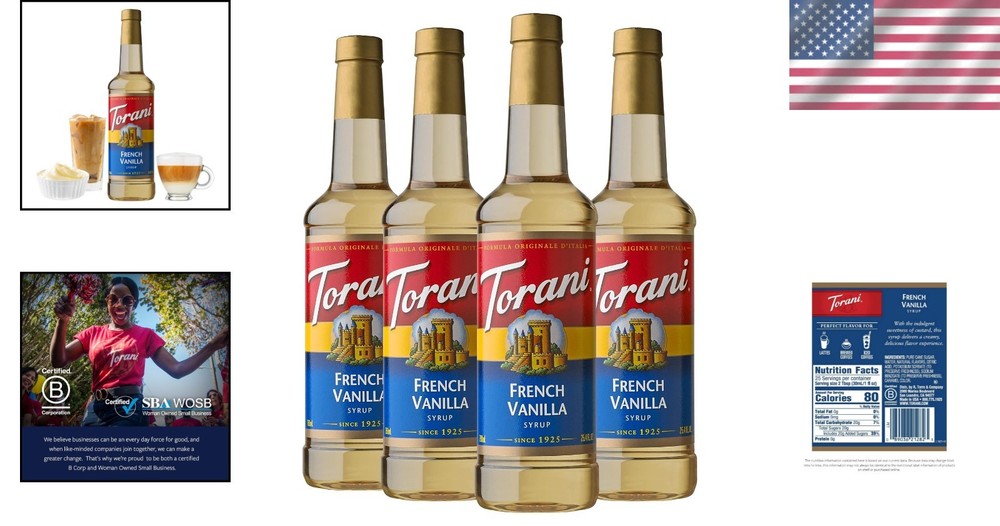 Authentic French Vanilla Flavored Syrup Quartet