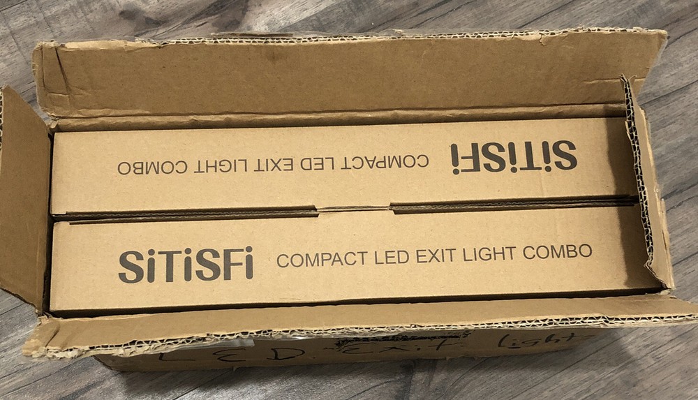 2 Pk SiTiSFi Led Combo Emergency Exit Sign Adjustable Head Lights Battery Backup