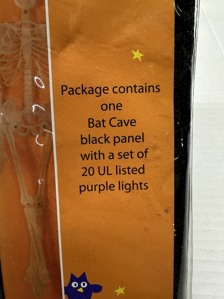 40” X 84” Lighted Panel Halloween Door Wall Decorative Lighting String Bat Cave