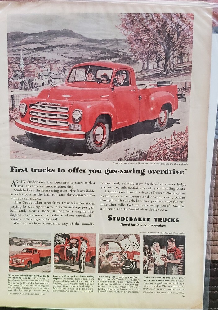 Studebaker Trucks Magazine Ad 1950