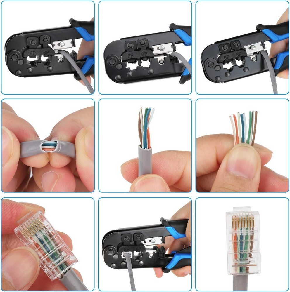 Multi-Function RJ45 Crimping Tool for Efficient Network Installation & Repair
