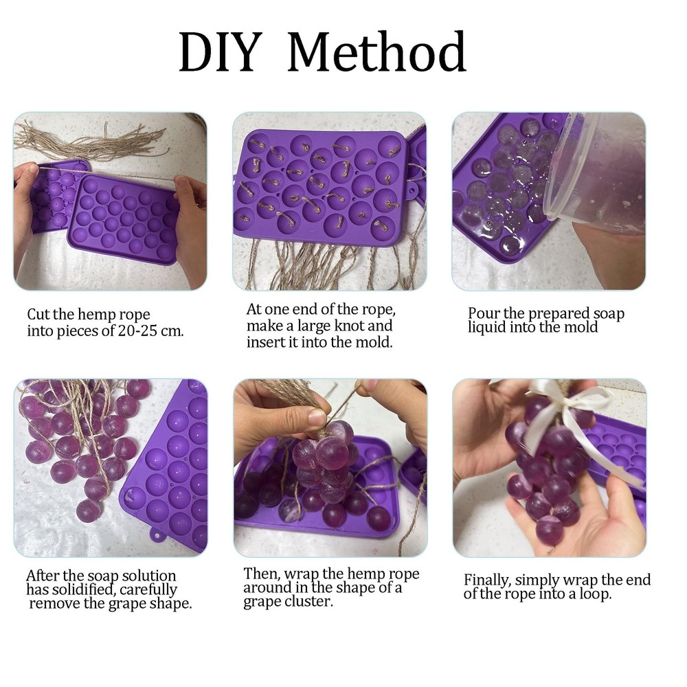 Silicone DIY Soap Making Kit Grape Soaps Molds Exquisite Mold for Handmade Gift