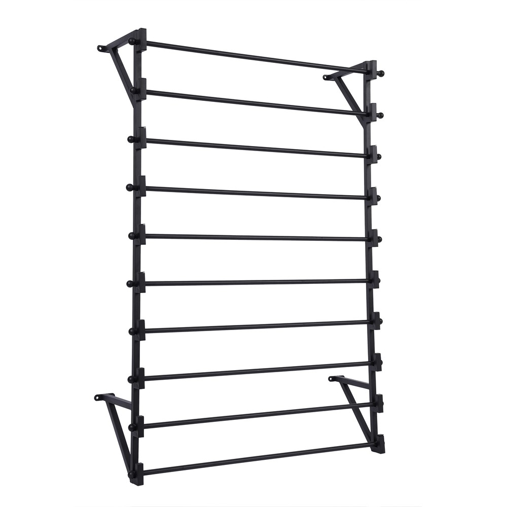Wall Mounted Display Rack, 10-Layer Wall Wrapping Paper Ribbon Organizer Black