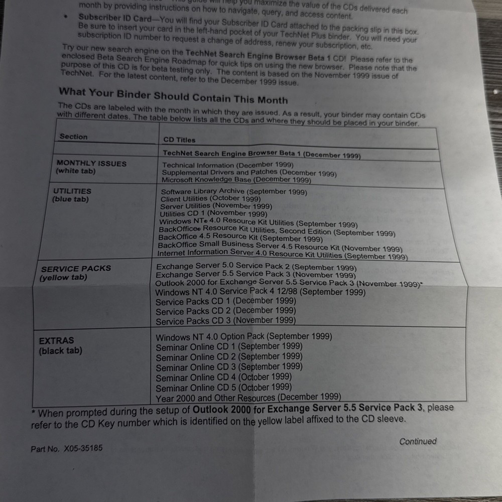 Microsoft TechNet Plus CD Subscription Binder 92 discs 1999-2000 Compete Sets