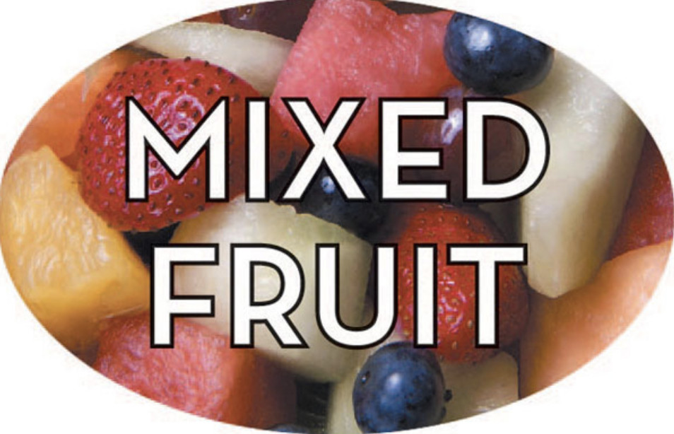 1.25" X 2" Mixed Fruit Labels 500 per Roll Great Food Stickers