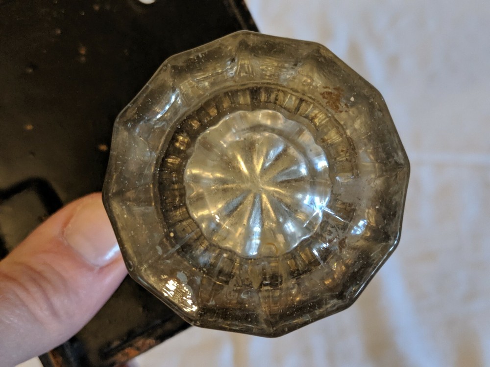 Antique Pair Glass Doorknobs