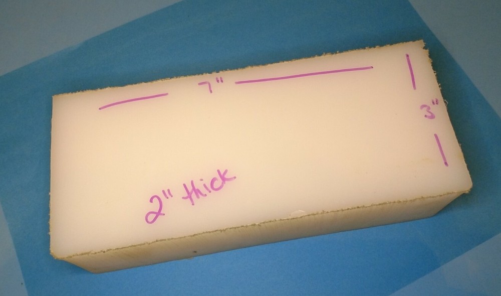 UHMW Machinable Plastic Flat Stock 2" Thick
