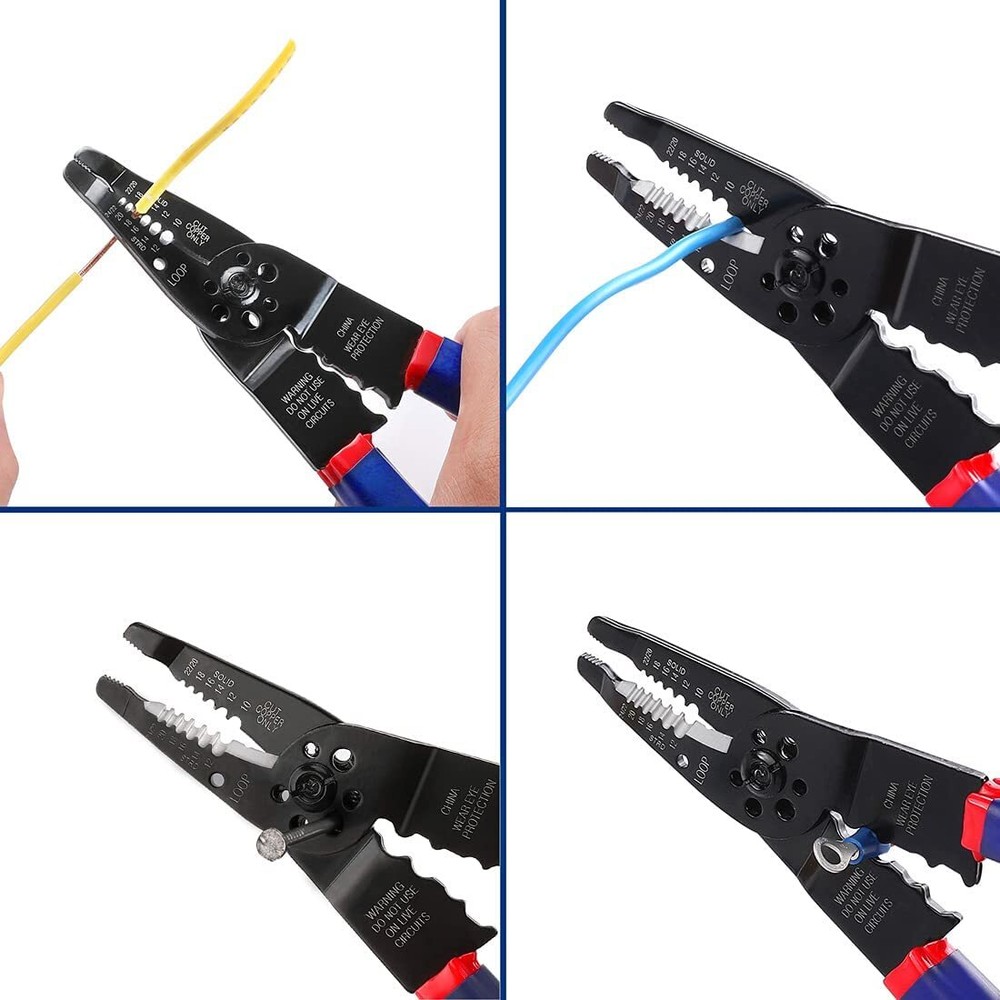 WORKPRO Wire Stripper Set,8'' Wire Cutter,8'' Automatic Wire Stripper Kit 2 Pack