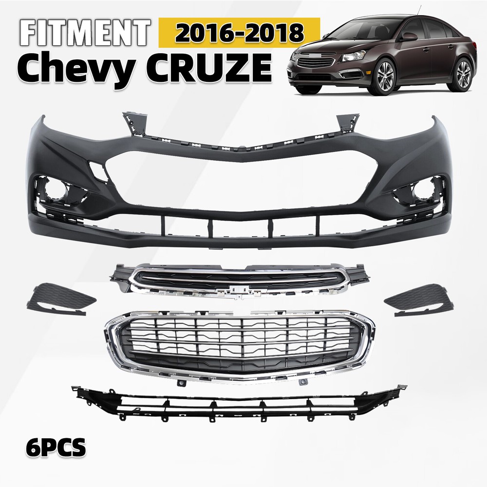Front Bumper Cover Grille Assembly Fit For 2016 2017 2018 Chevy Cruze