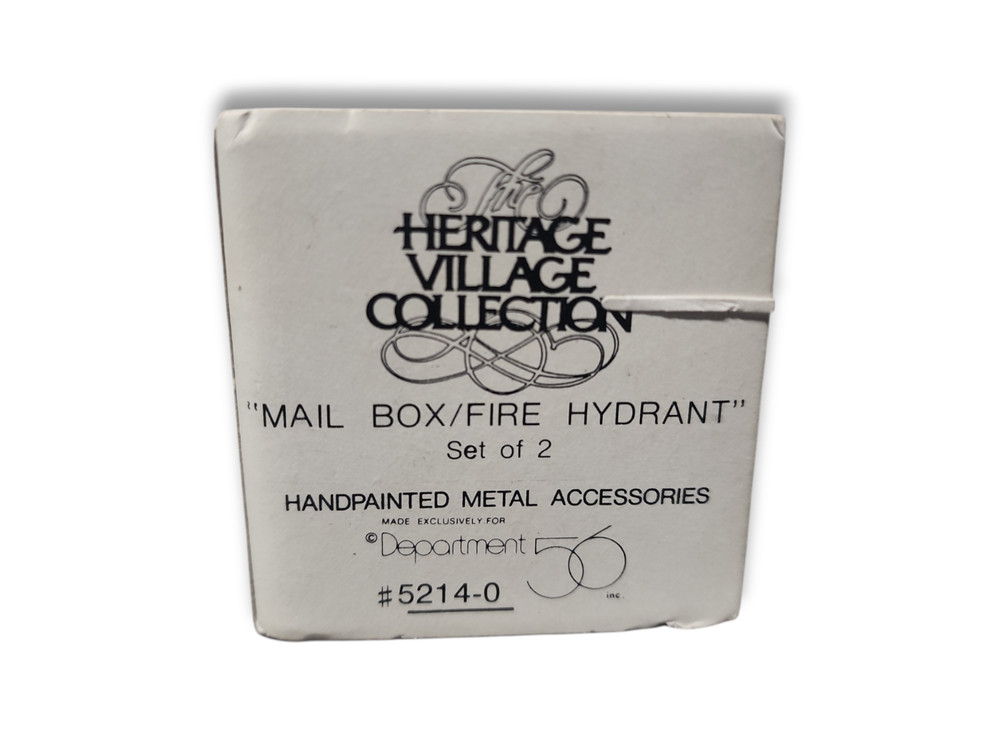 Dept 56 Mail Box and Fire Hydrant 5214-0 Hand Painted with box