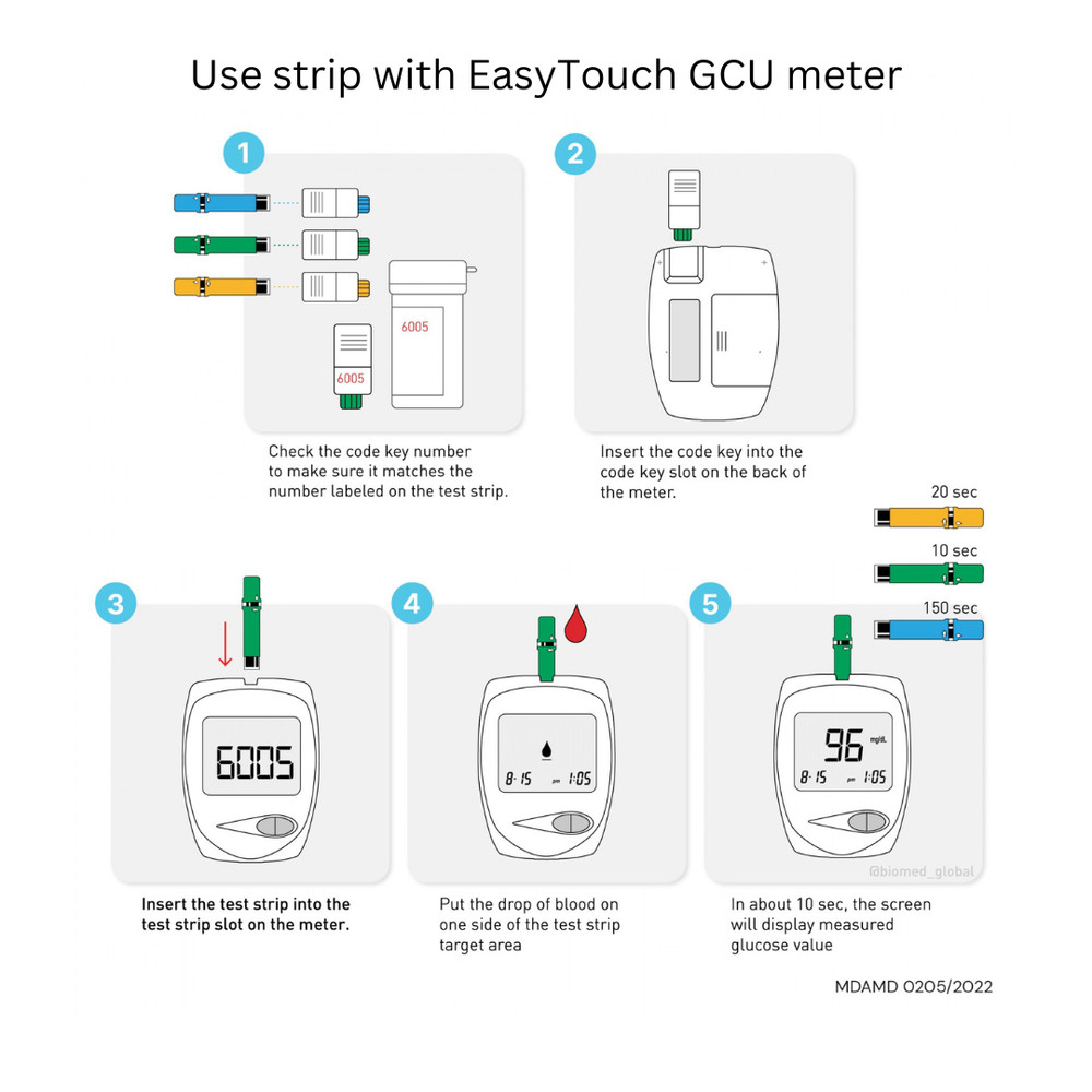 Easy Touch Test Strips - 10 Test Strips For BLOOD CHOLESTEROL Level Check