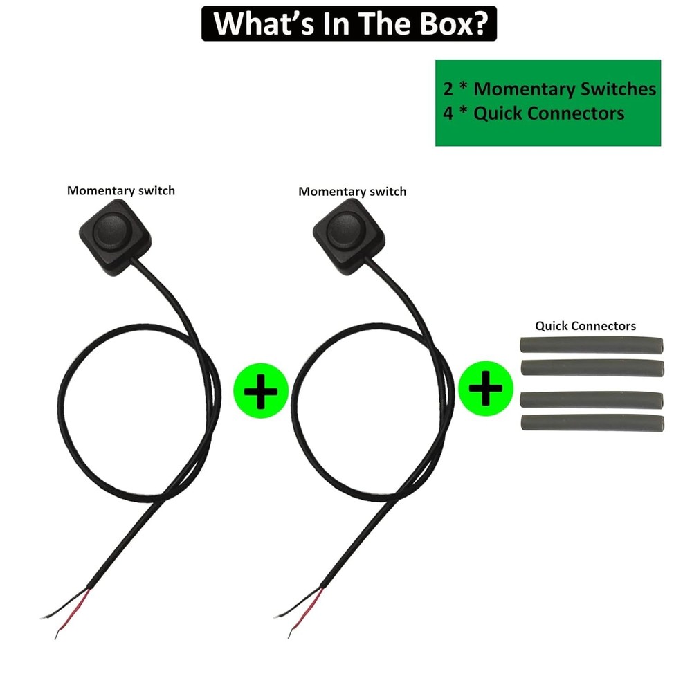 Compact Surface Mount Push Button Switches [2-Pack] - Easy Install & Reliable