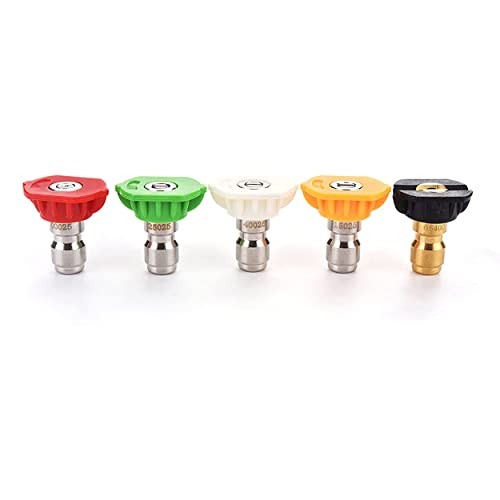 Pressure Washer Spray Nozzle Tips Multiple Degrees, 1/4 inch 5 Orifice 2.5