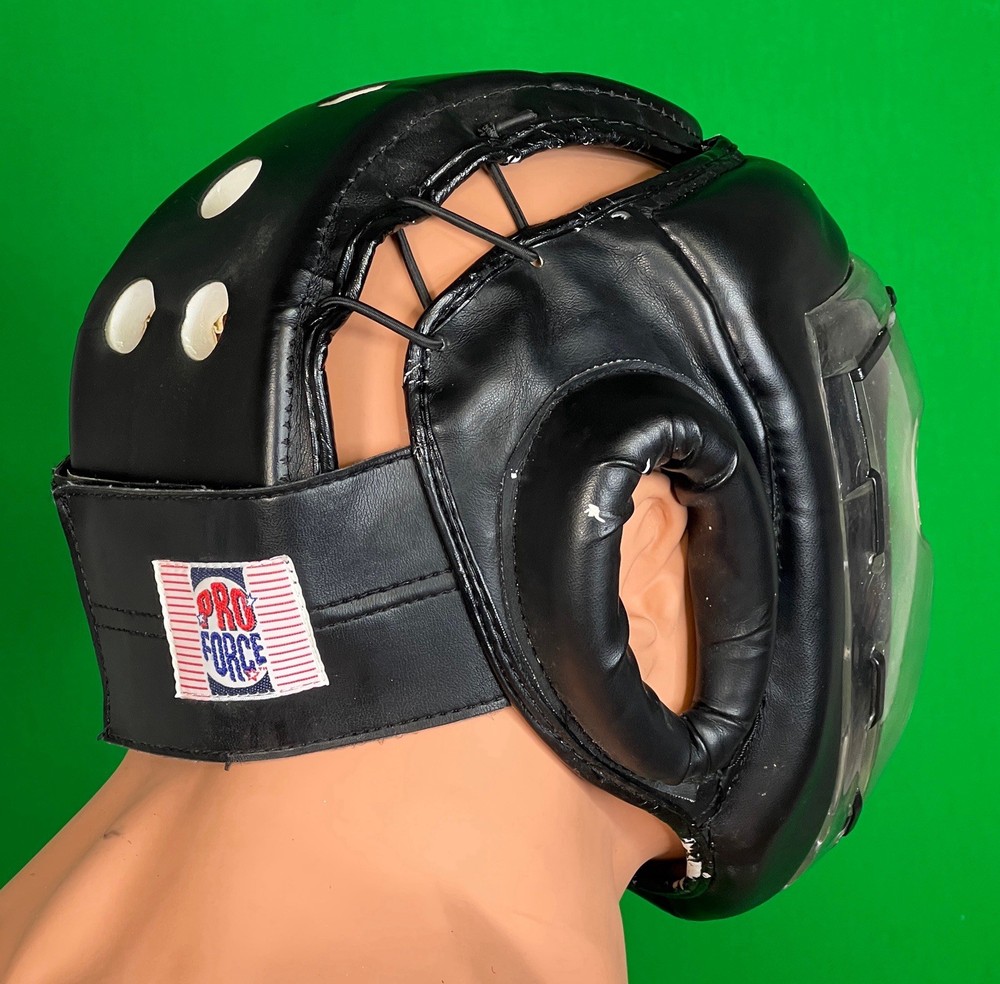 ProForce Headgear with Face Clear Cage in Black Medium Size Black