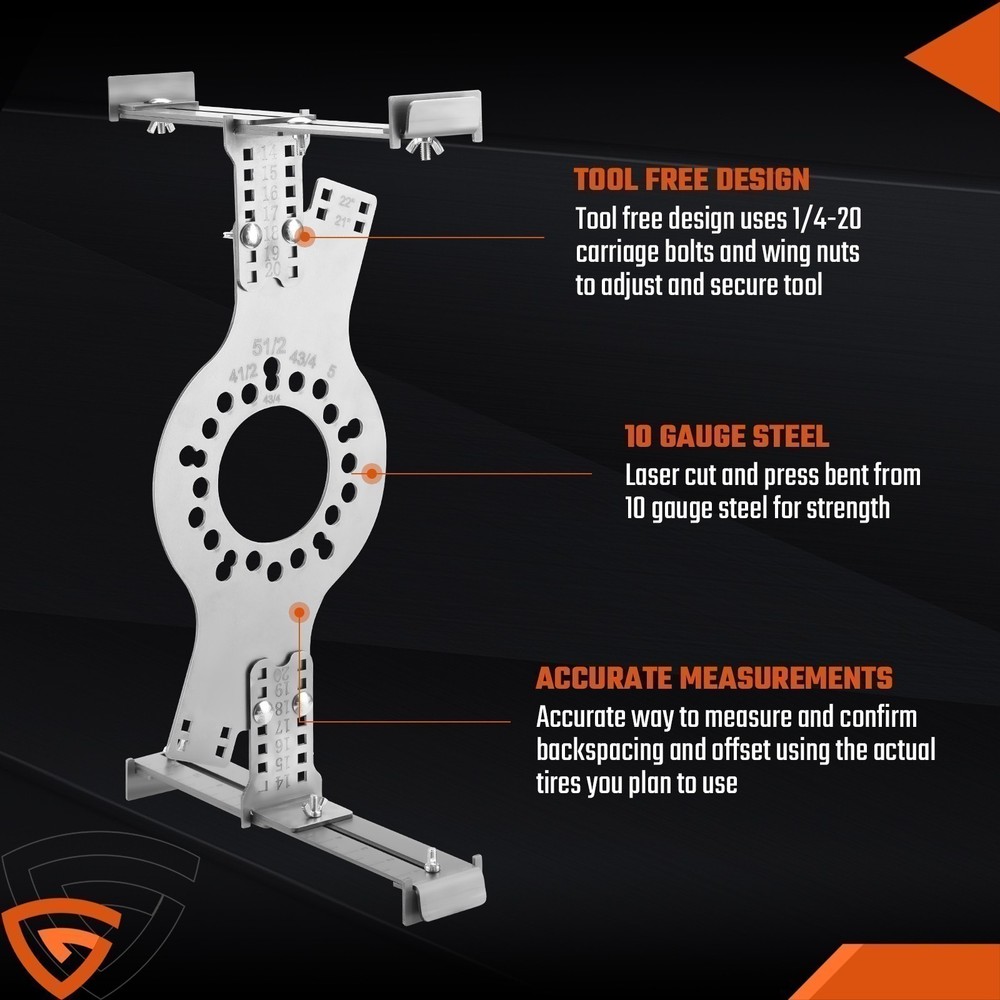 Wheel Fitment Simulator Tool 5-Lug Pattern New Silver 14"-20"