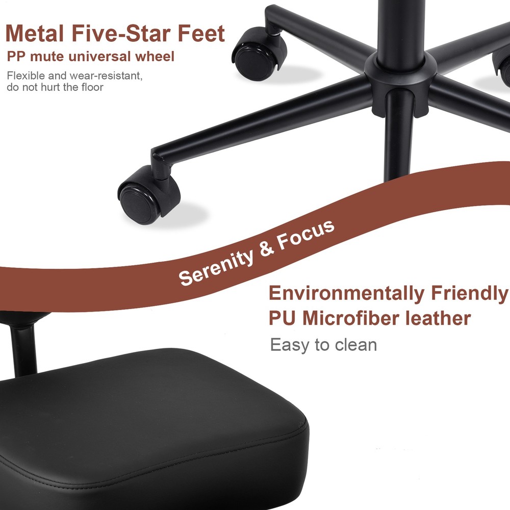Height Adjustable Seat with Wheels for ADHD, Kneeling Chair with Back Support