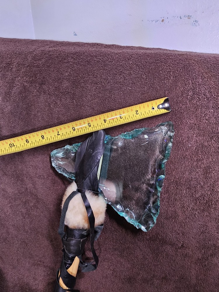 Large Knapped Glass Decorative Tomahawk