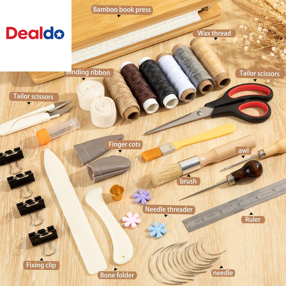 50 Pcs Book Binding Kits for Beginners - Complete DIY Kit with Tools & Instructi