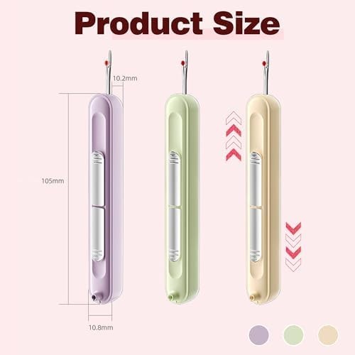 2-in-1 Needle Threader Seam Ripper Tool 3 Pack Auto Threading Sewing Kit