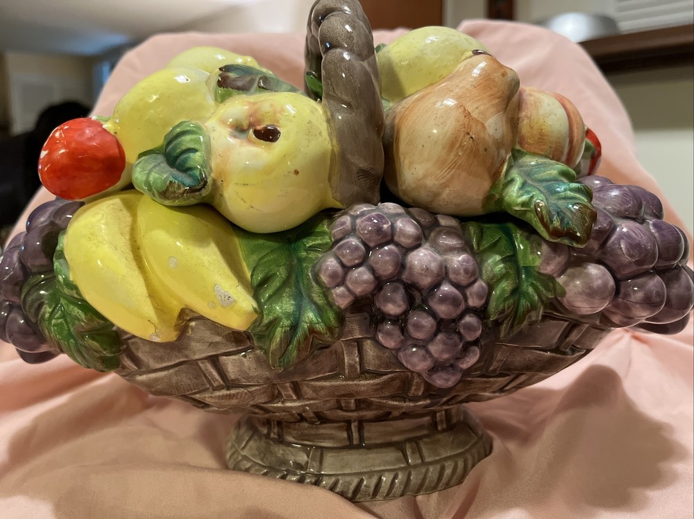 Vintage Ceramic Centerpiece Fruit Basket
