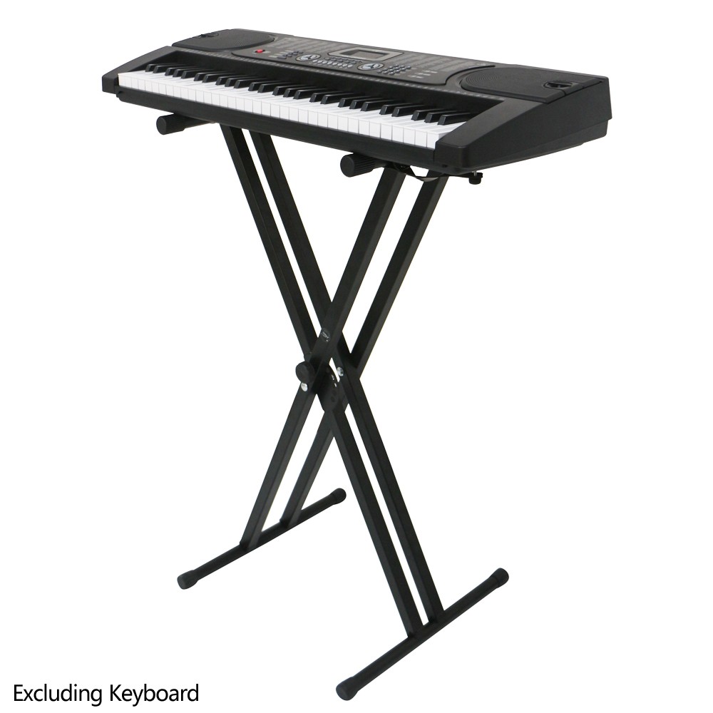 Dual-tube X-Shape Keyboard Stand Black