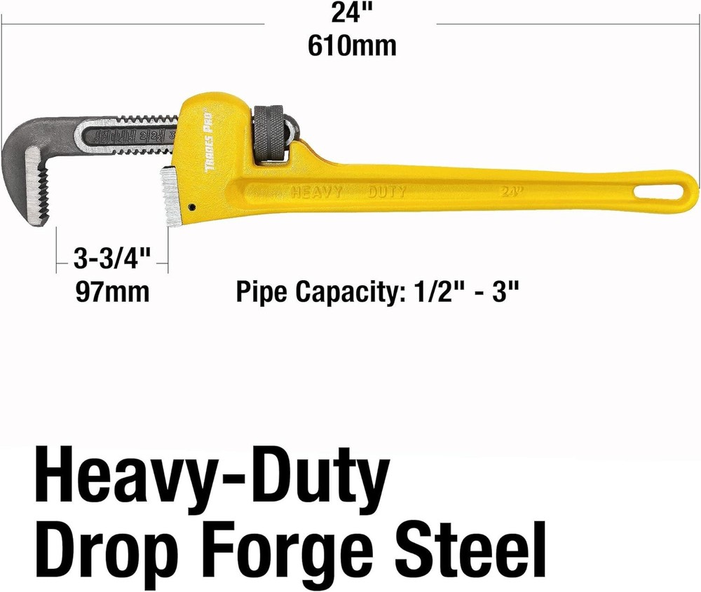 24 Inch Heavy Duty Adjustable Pipe Wrench