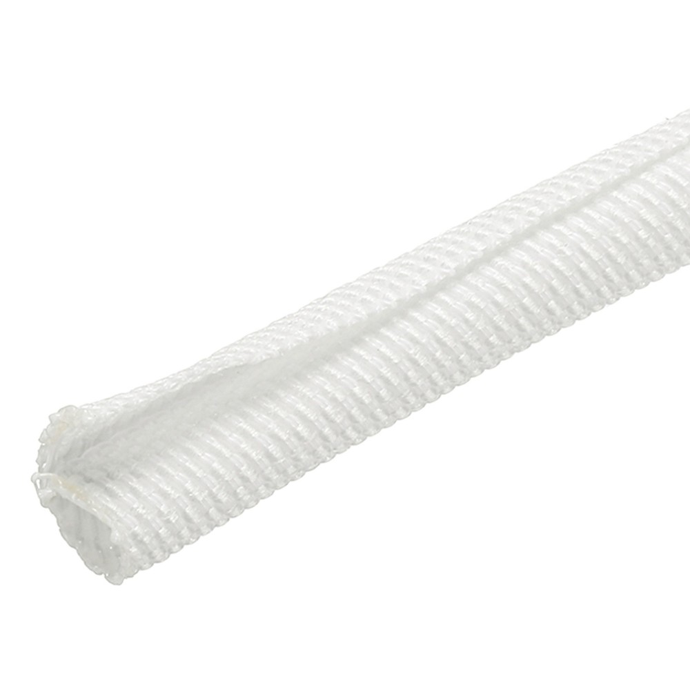 Wire Split Braided Cable Management Sleeve, White (1/8" - 66 Feet)
