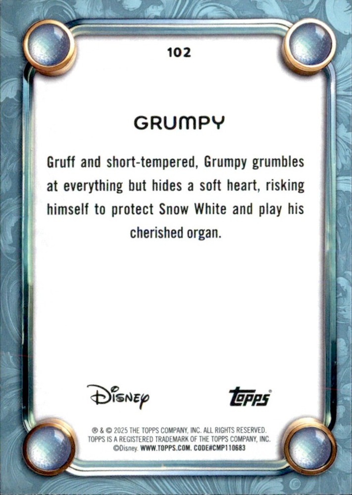 2025 Topps Disney WONDER Grumpy #102