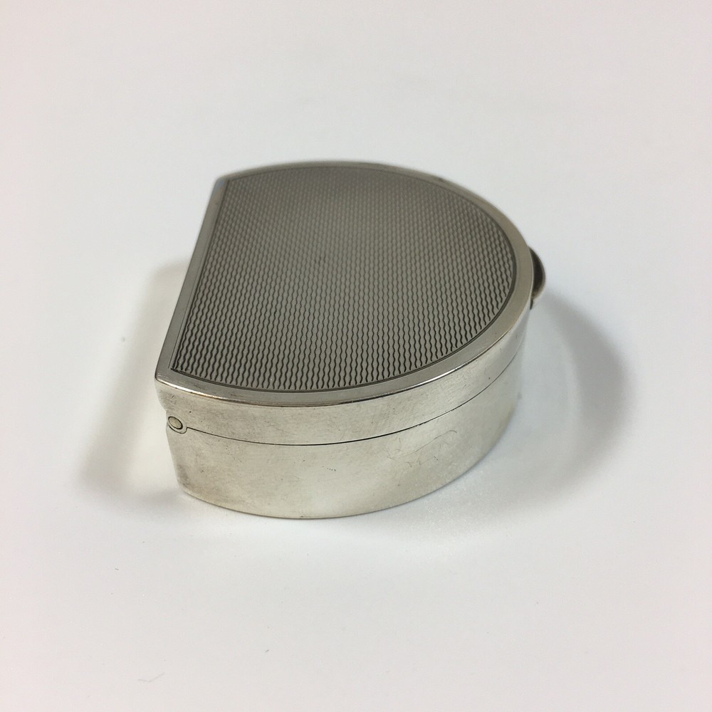 Vintage 1979 A Chick & Sons Solid Sterling Silver D Shaped Pill Trinket Box