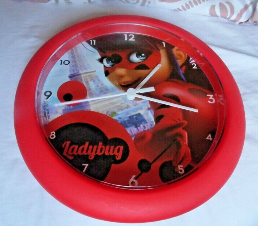 2017 Playmates ZAG Ladybug Quartz Clock 10" Red color