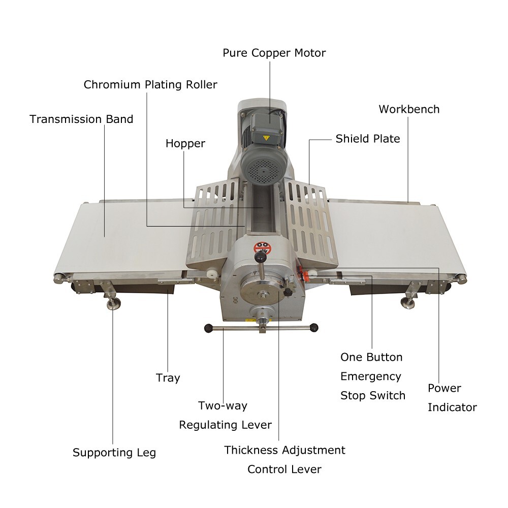 110V Commercial Use Dough Sheeter 400MM Table Type Folding Pastry Machine