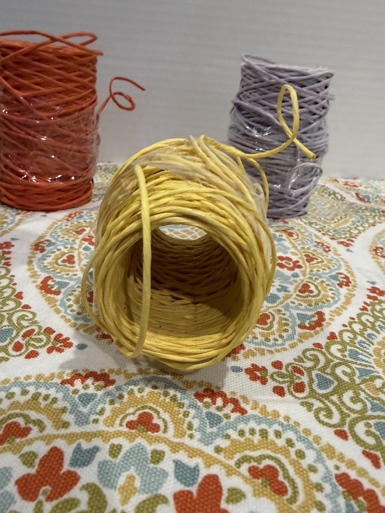 Raffia Stripes Paper String,Colorful Twisted Paper Craft String/Cord/Rope Wired