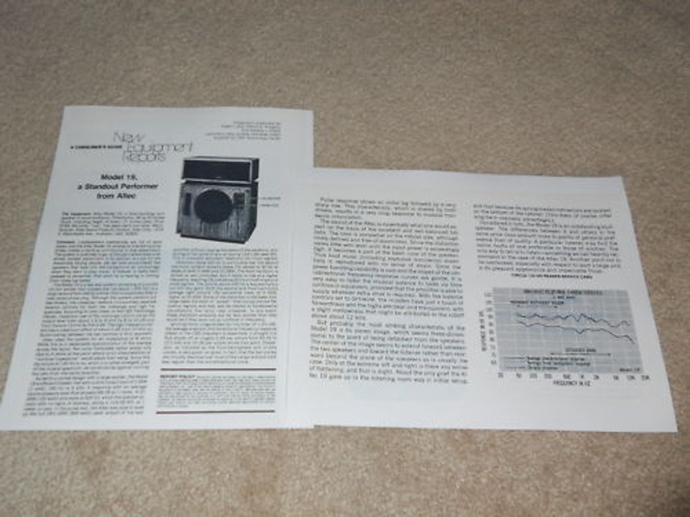 Altec Model 19 Studio Speaker Review, 1978, Full Test
