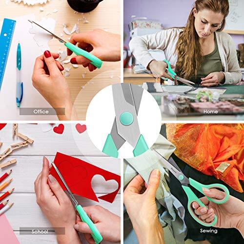 Scissors,8" Multipurpose Scissors Bulk Ultra Sharp Shears,3Pack,Mint,Grey,Purple
