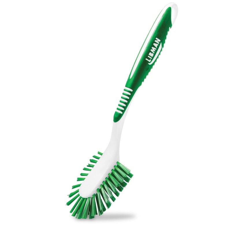 Libman 2.4" W Hard Bristle 8" L Plastic/Rubber Handle Kitchen Dish Brush