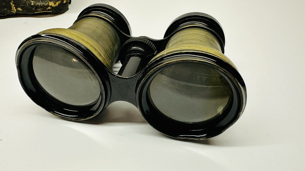 Antique Opera Glasses Binoculars In Original Leather Case