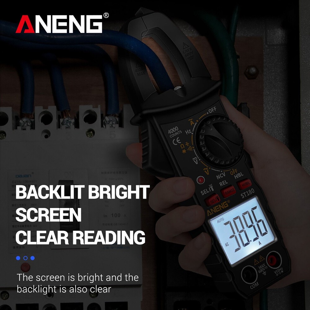 Digital Multimeter Tester AC DC Volt Amp Clamp Meter Auto Range LCD Handheld