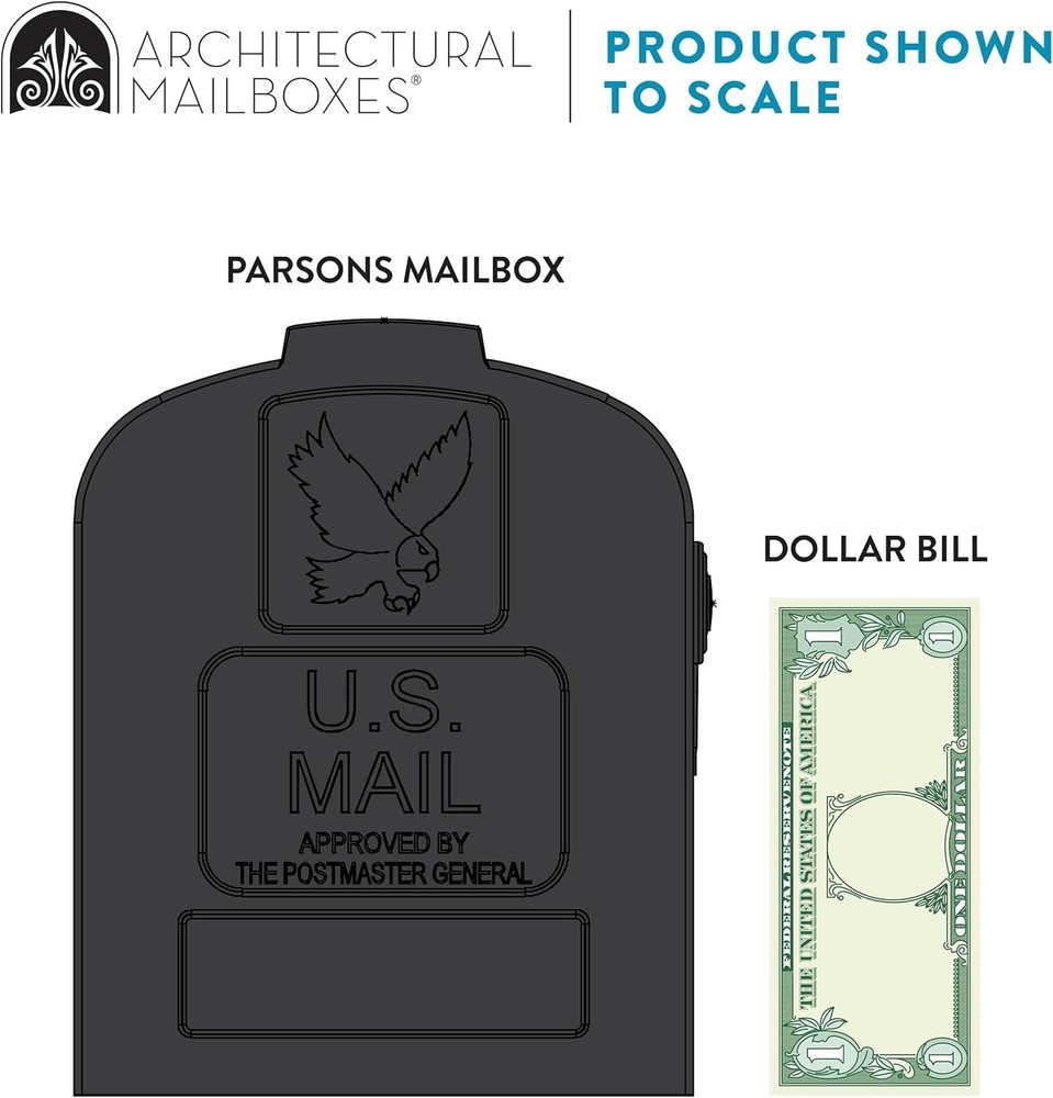 Elegant Black Post Mounted Mailbox - Weather Resistant, USPS Approved Design