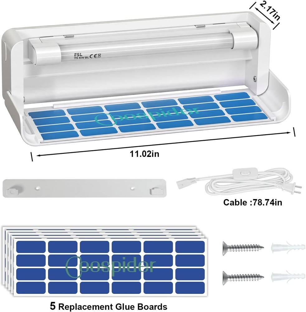 2 Pack Fly Trap Indoor, Fruit Fly Traps Wall Sconce UV Fly Light Bug Catcher for