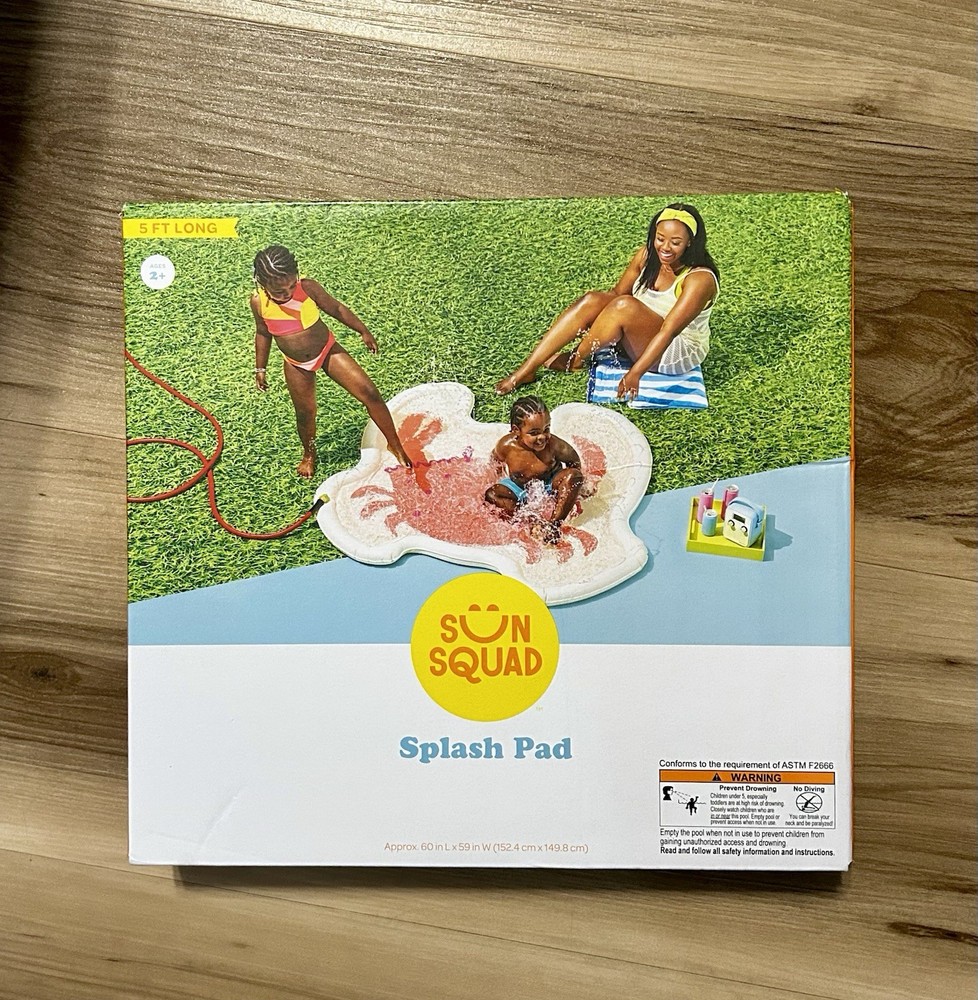 New Sun Squad 5Ft Long Inflatable Crab Splash Pad