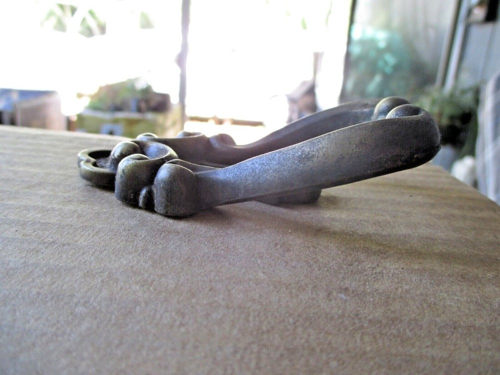 6 MId Century Modern brass drawer pull Cabinet Knob Drop ring pull