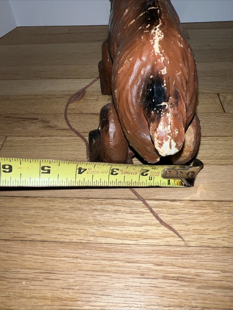 Antique Pull Toy Dog Child’s Pull Behind Early 20th C Composite Spaniel Decor