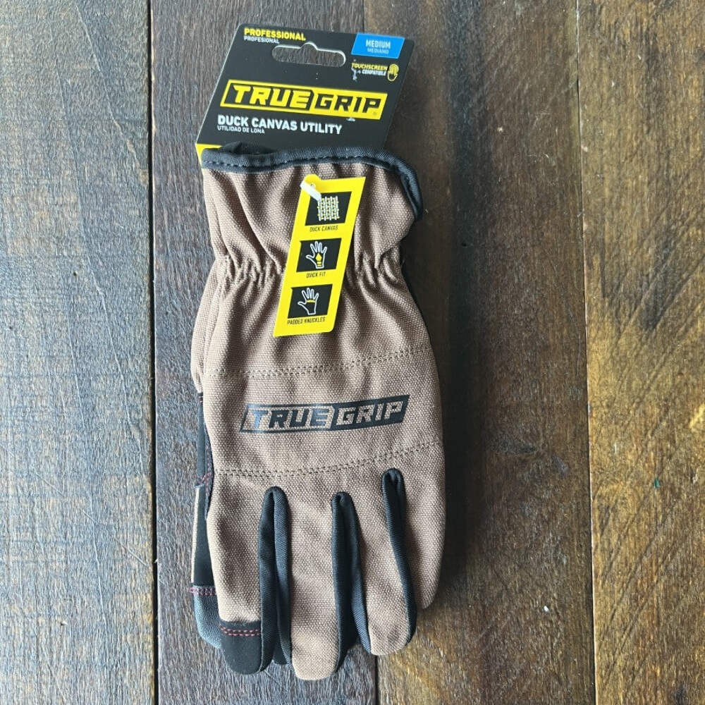 TRUE GRIP Duck Canvas Utility Gloves Medium