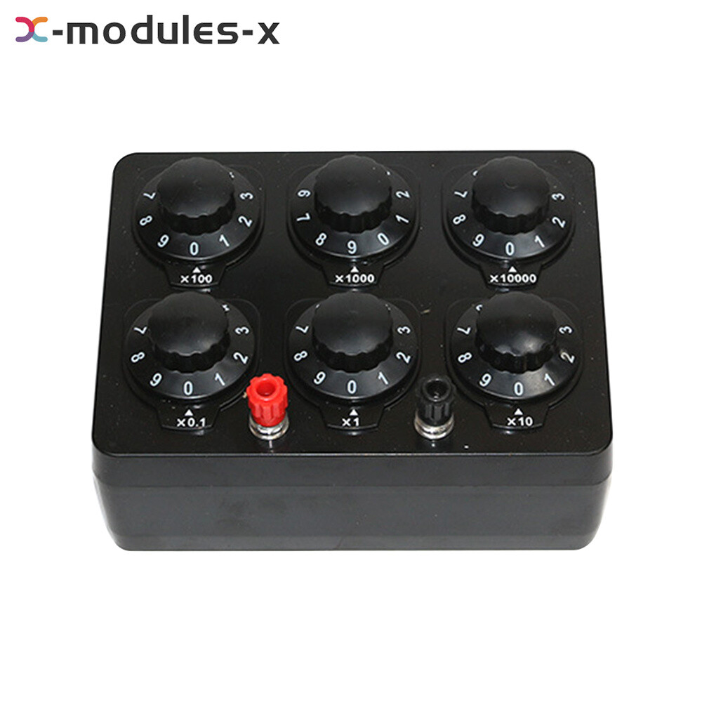 99999Ohm Simple Resistance Box 6knobs Resistor Electricity Teaching Instrument
