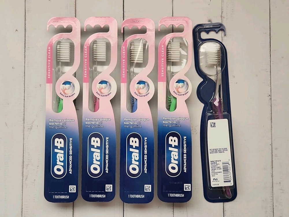 (Pack of 5) Oral-B Advanced Sensitive Toothbrush, Extra Soft