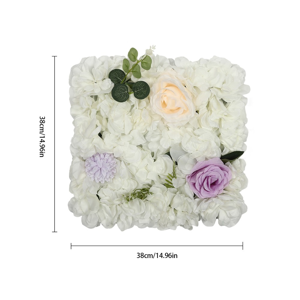 3D Flower Wall Panel-12pcs Artificial Flower Wall Background Silk Rose Wedding
