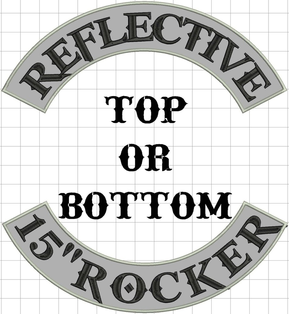 15" inch REFLECTIVE Top, Bottom OR Side Rocker, personalized SewOn custom patch