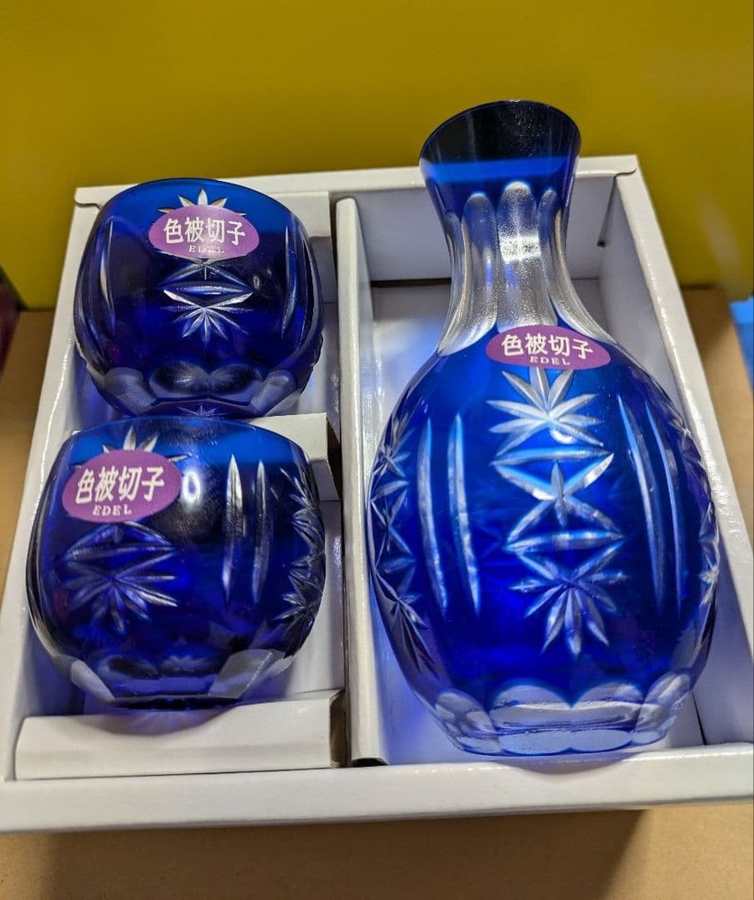 #Colored Kiriko New ❢ Beautiful item!! ️ Sake set